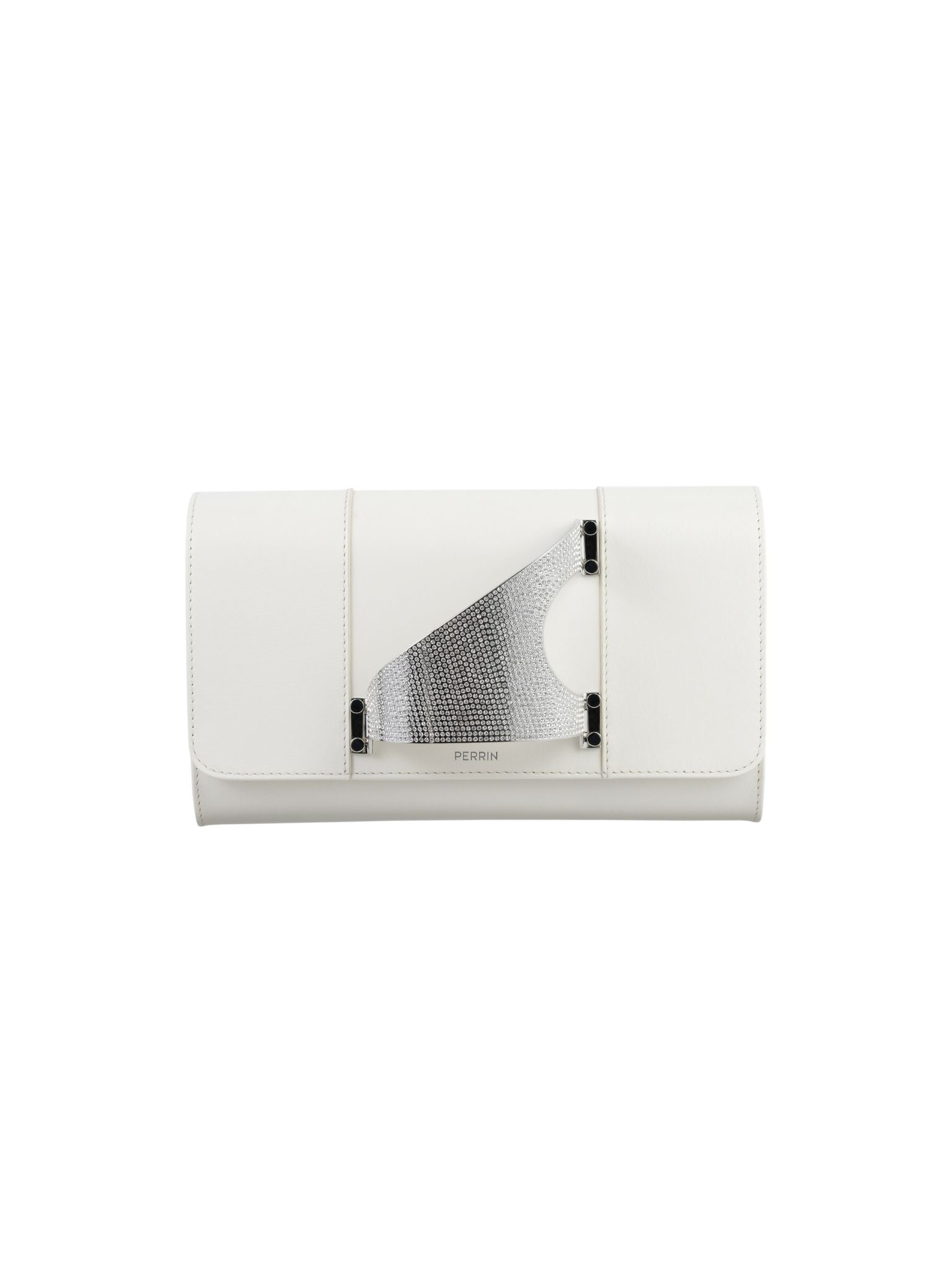 HerPorte-Milk Eiffel White Strass Clutch