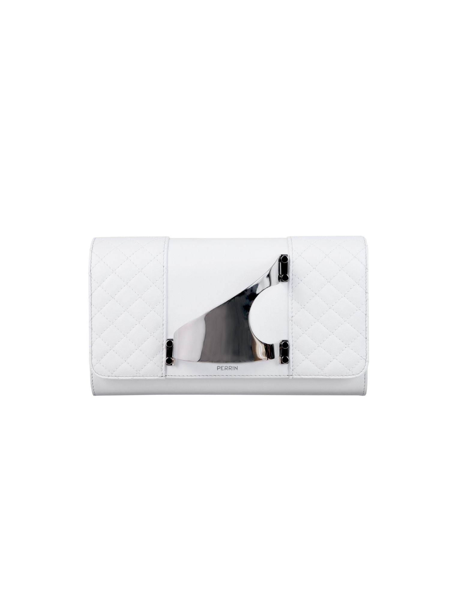 HerPorte-White Eiffel Matelassé Clutch