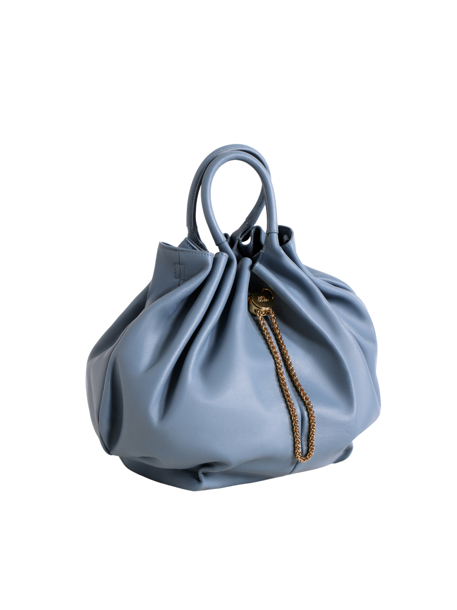 HerPorte-Gathered Baby Blue Calfskin Bag