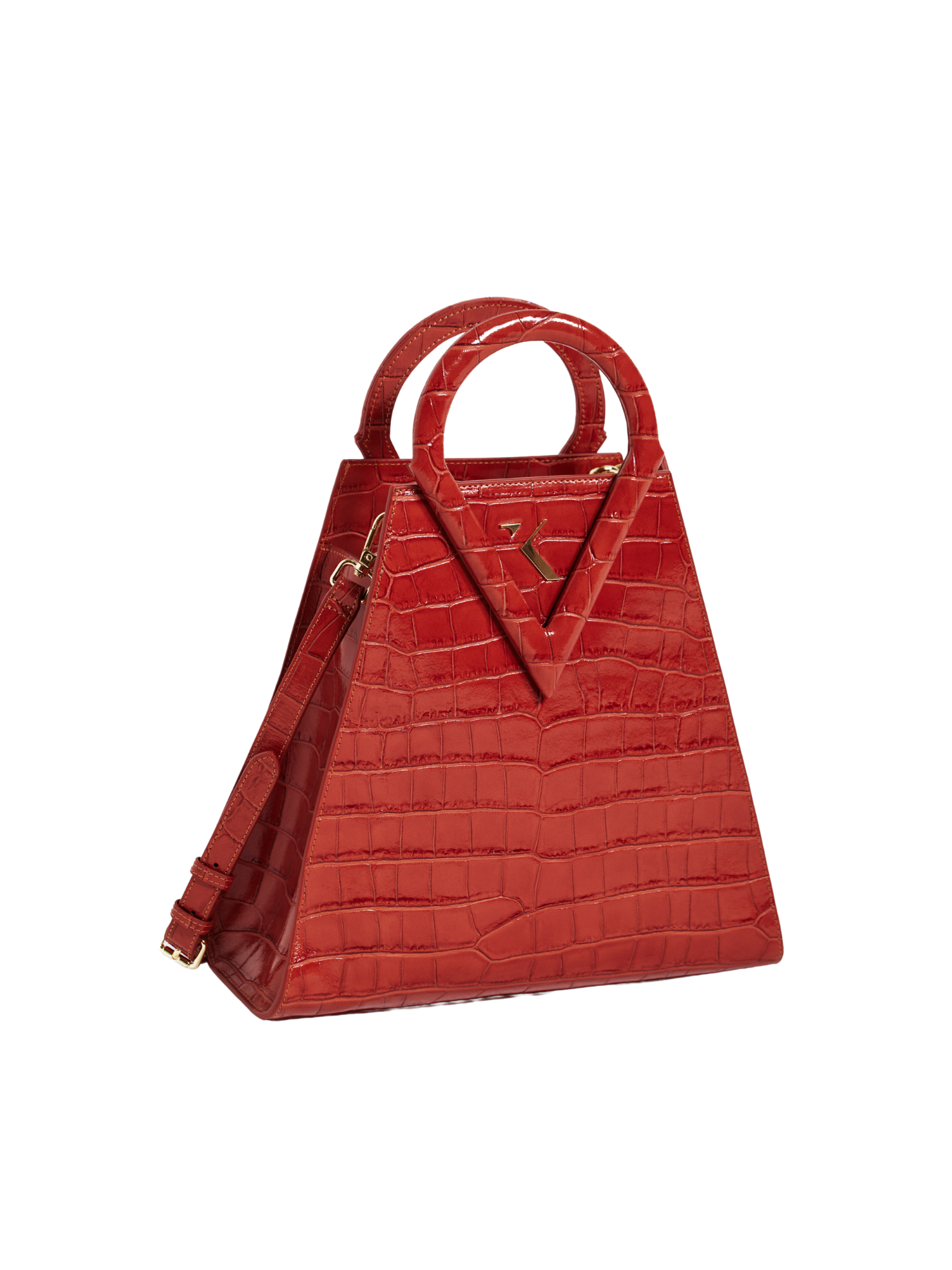 HerPorte-Crocodile Brick Structured Bag