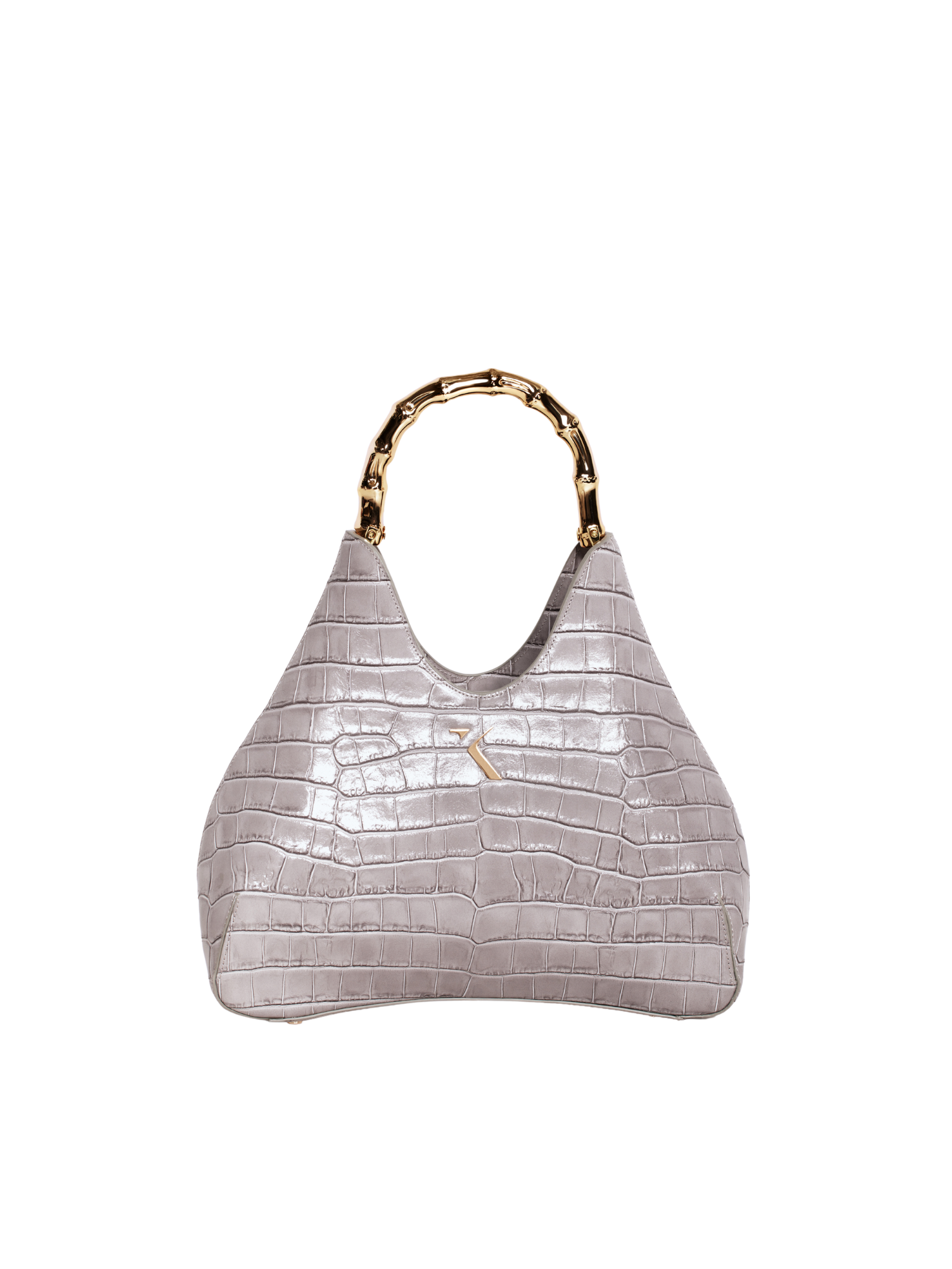 HerPorte-Baguette Grey Croc Bag