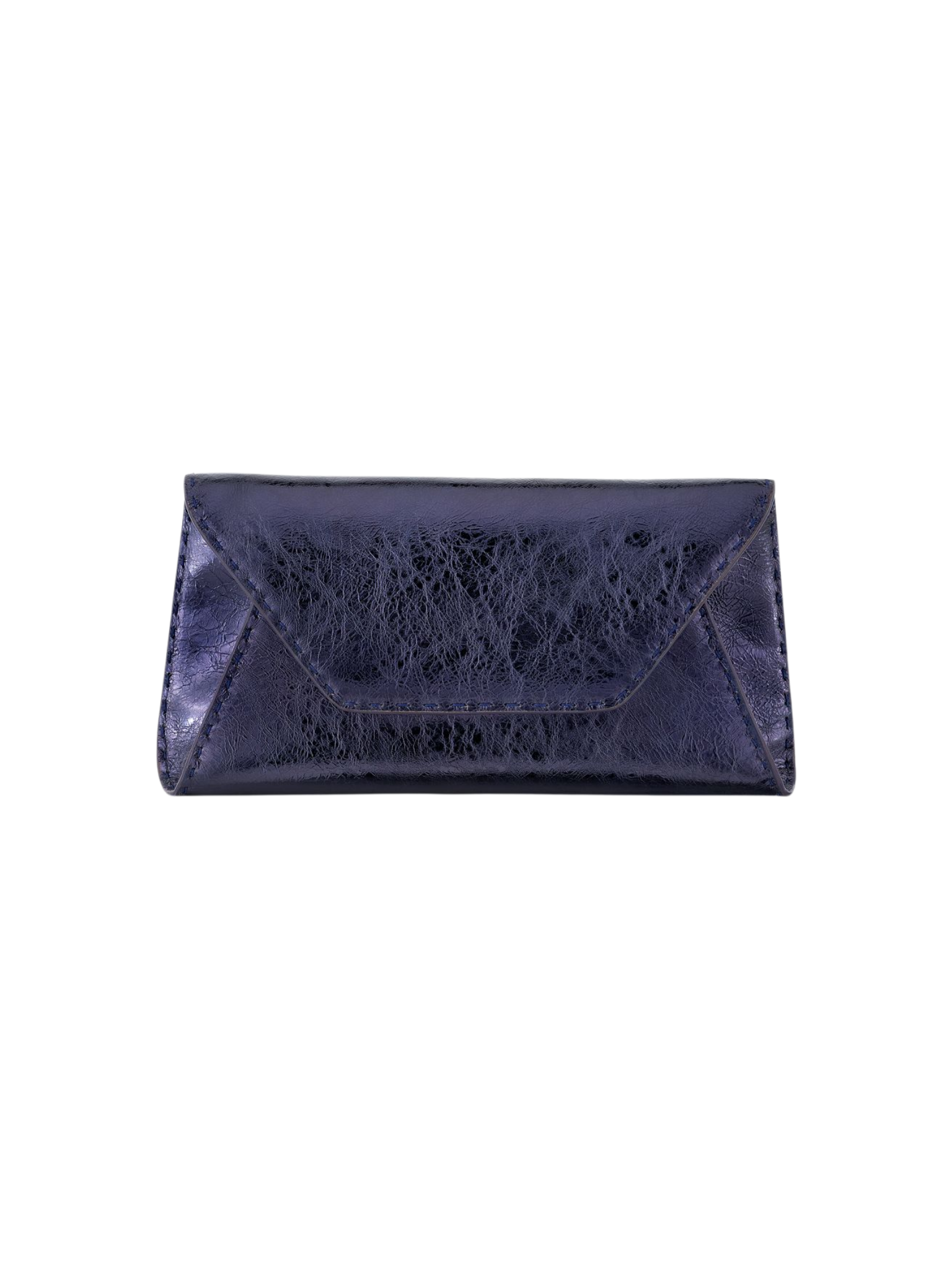 HerPorte-Sapphire Antiqued Leather Eloise Clutch