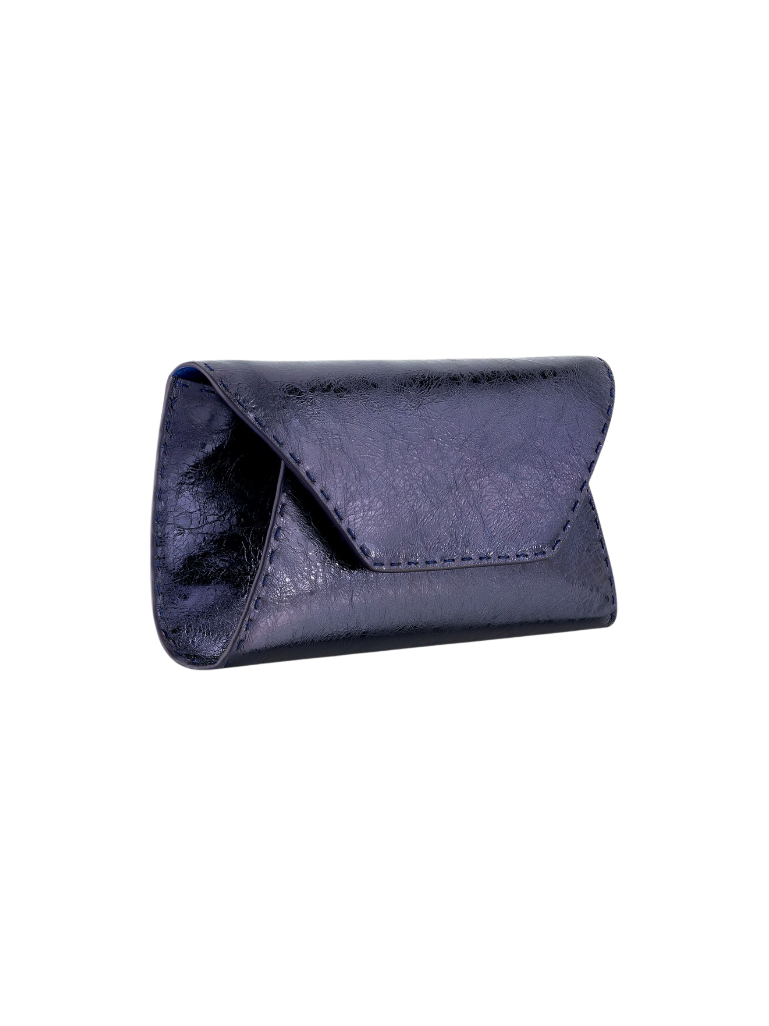 HerPorte-Sapphire Antiqued Leather Eloise Clutch