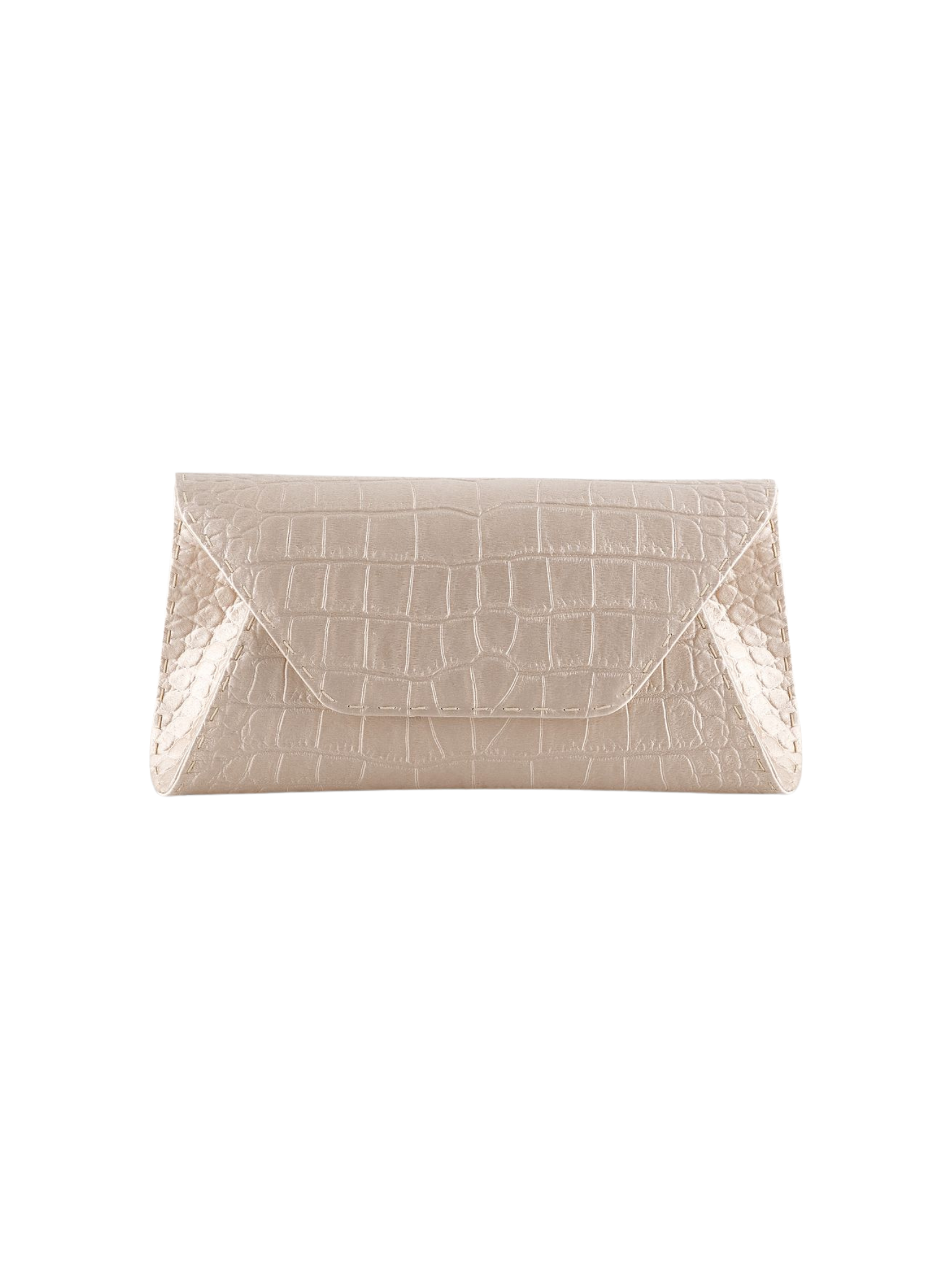 HerPorte-Champagne Bubble Stamped Satin Eloise Clutch