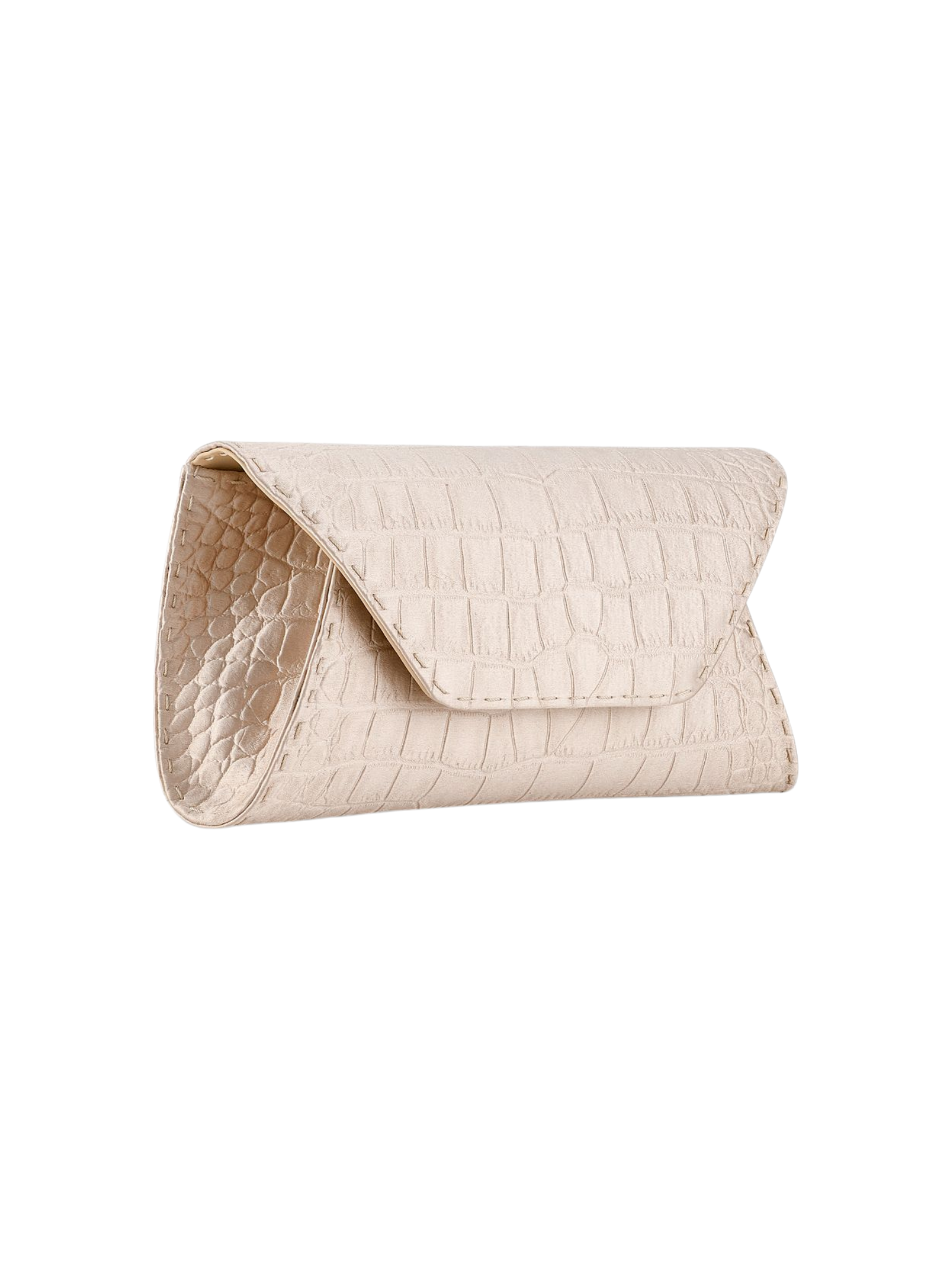 HerPorte-Champagne Bubble Stamped Satin Eloise Clutch