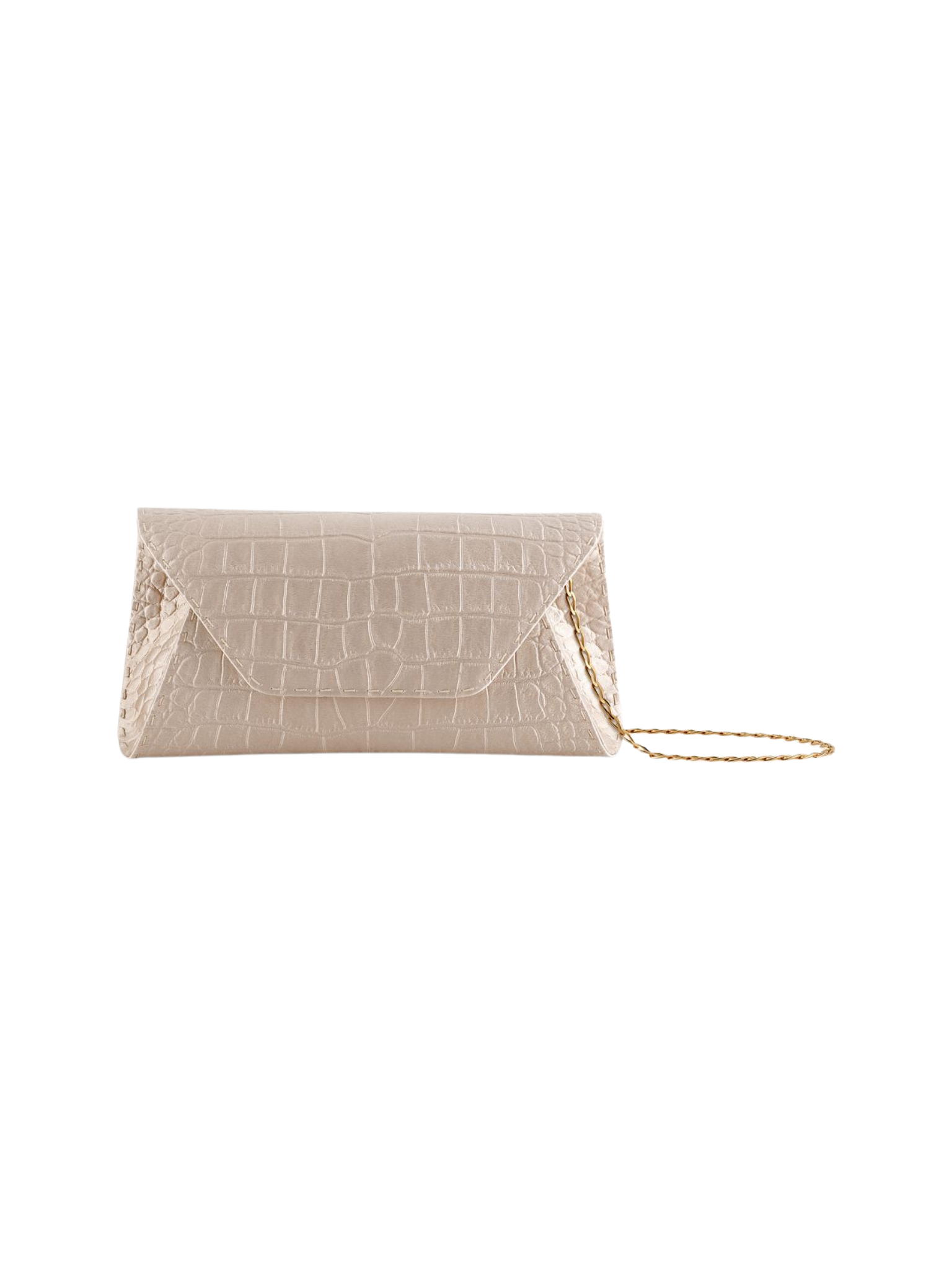 HerPorte-Champagne Bubble Stamped Satin Eloise Clutch