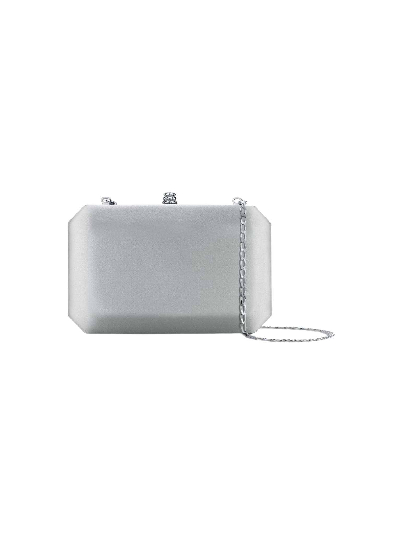 HerPorte-Platinum Lily Satin Clutch