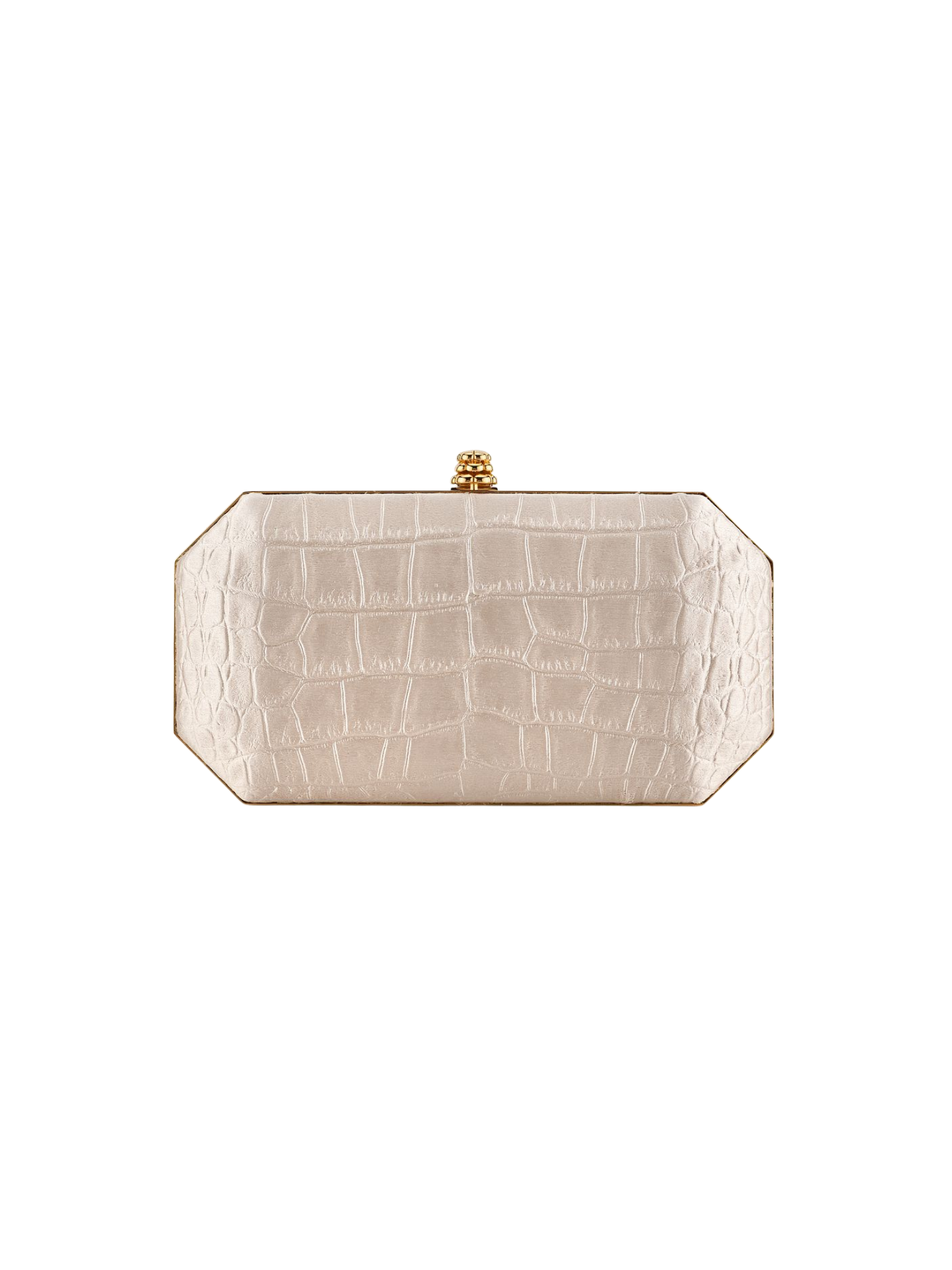 HerPorte-Champagne Bubble Stamped Satin Perry Clutch