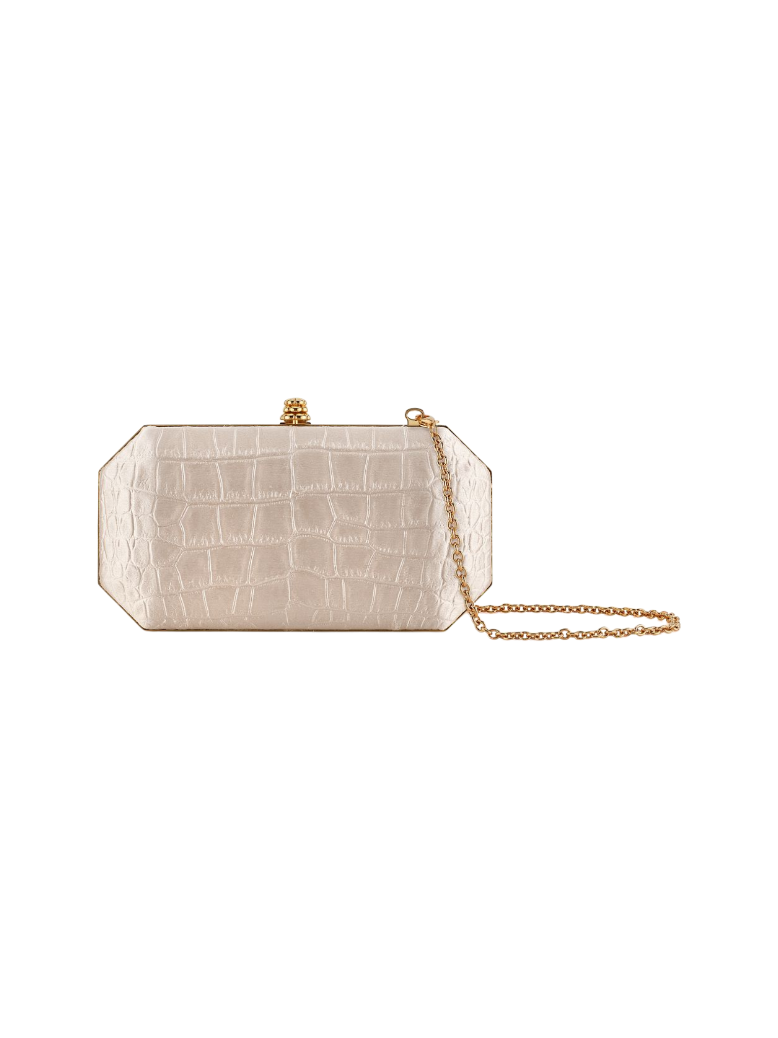 HerPorte-Champagne Bubble Stamped Satin Perry Clutch