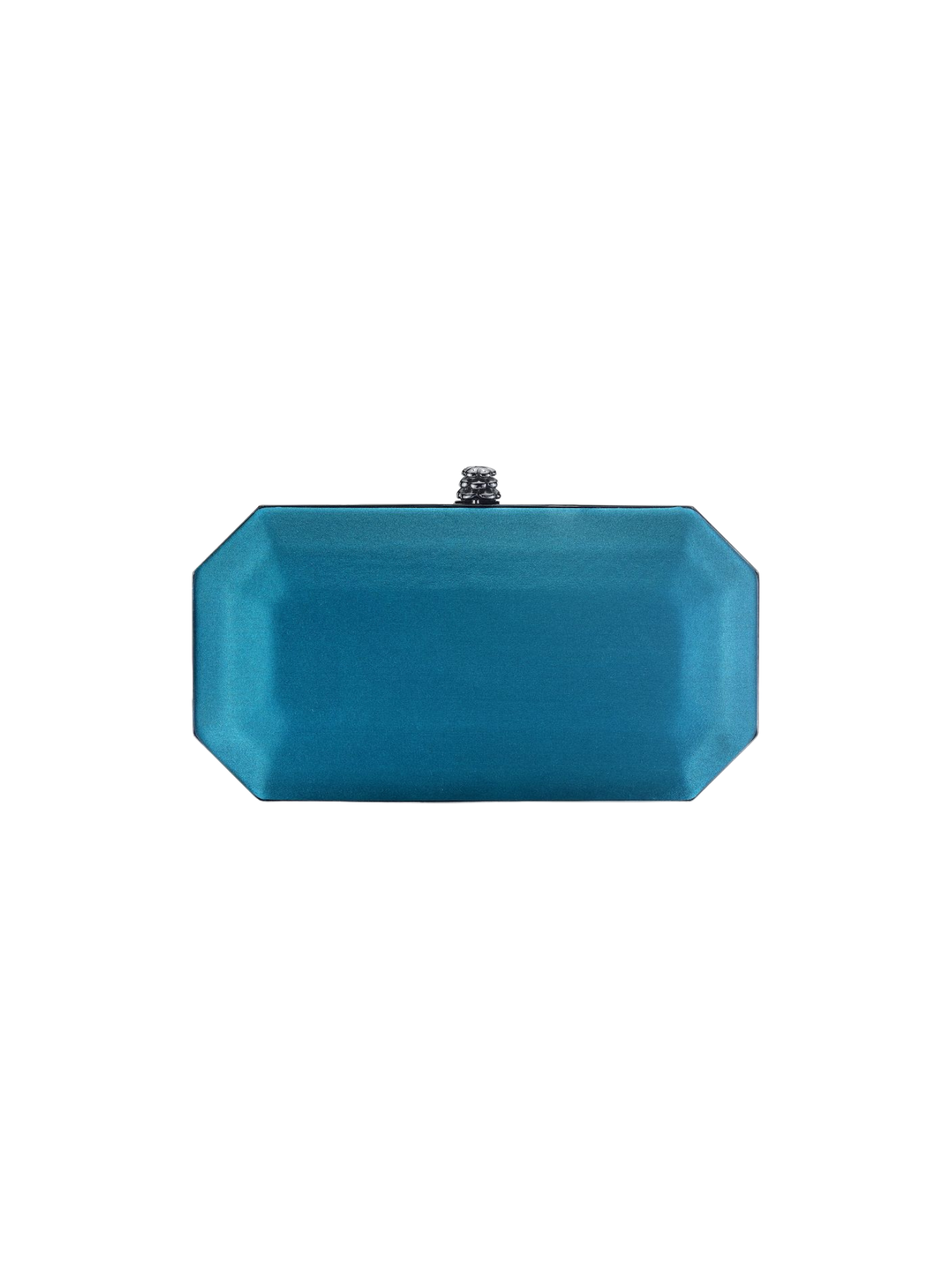 HerPorte-Petrol Satin Perry Clutch 