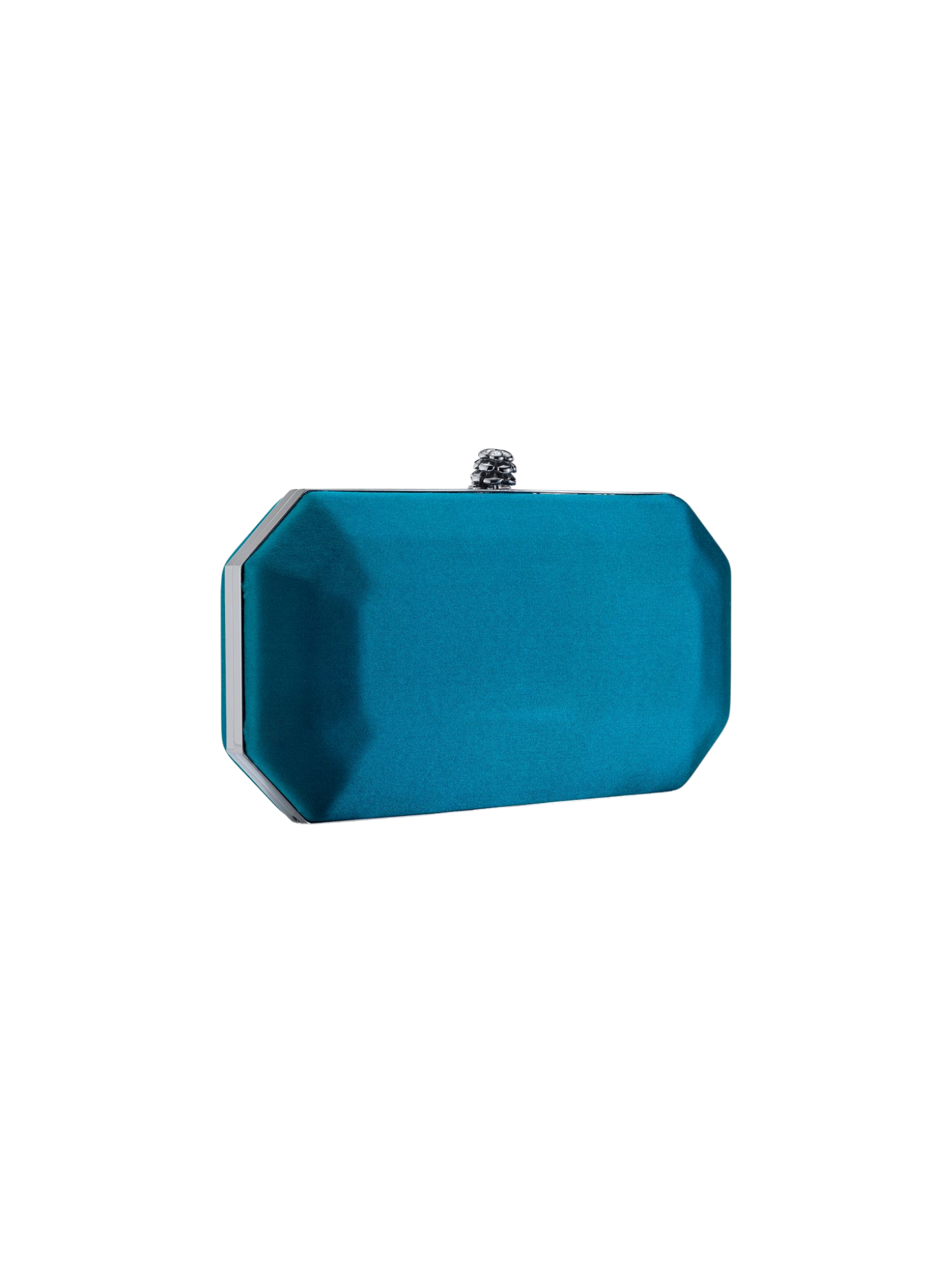 HerPorte-Petrol Satin Perry Clutch 