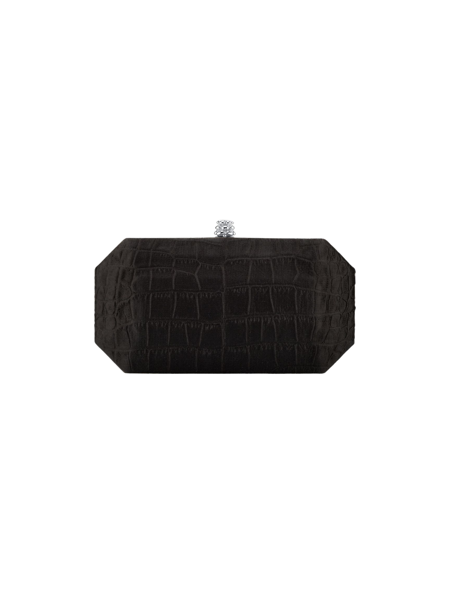 HerPorte-Black Diamond Stamped Satin Perry Clutch