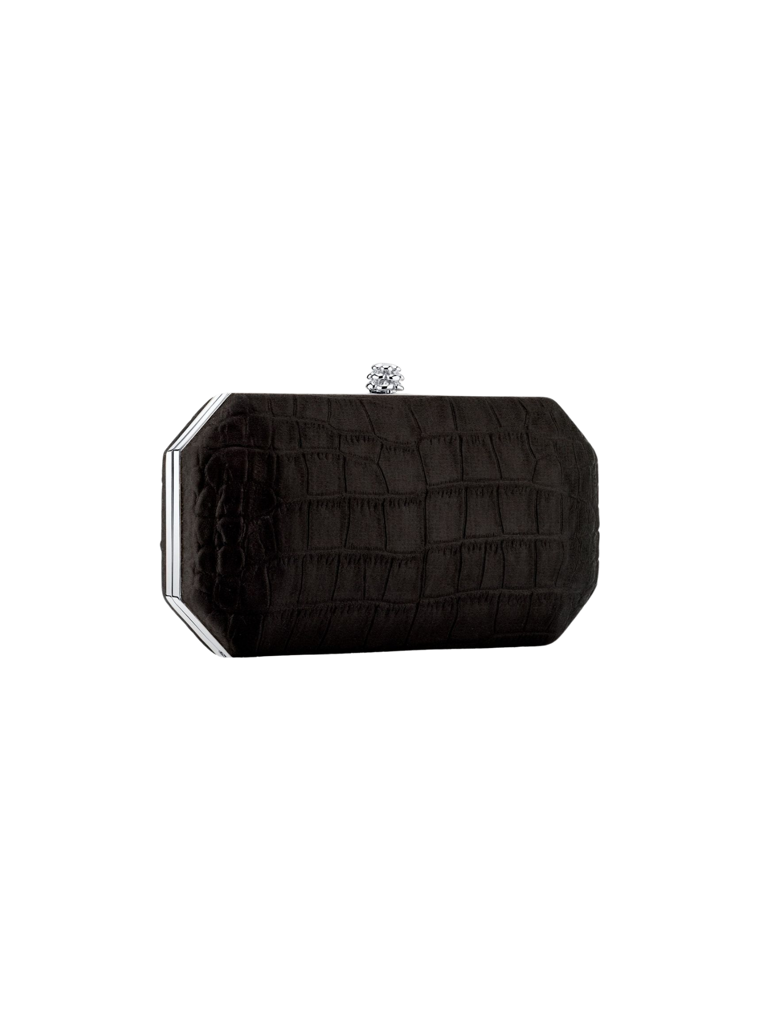 HerPorte-Black Diamond Stamped Satin Perry Clutch