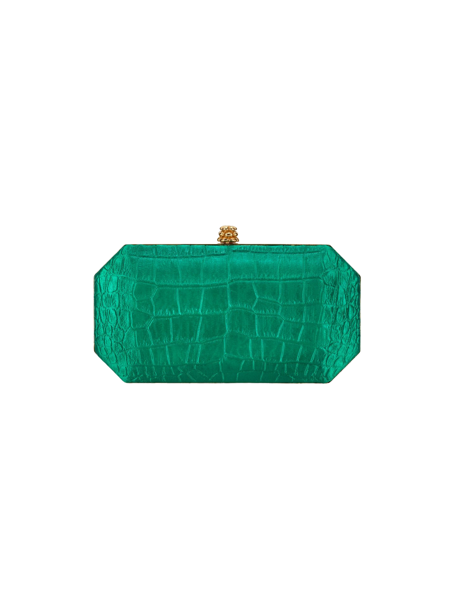 HerPorte-Emerald Stamped Satin Perry Clutch