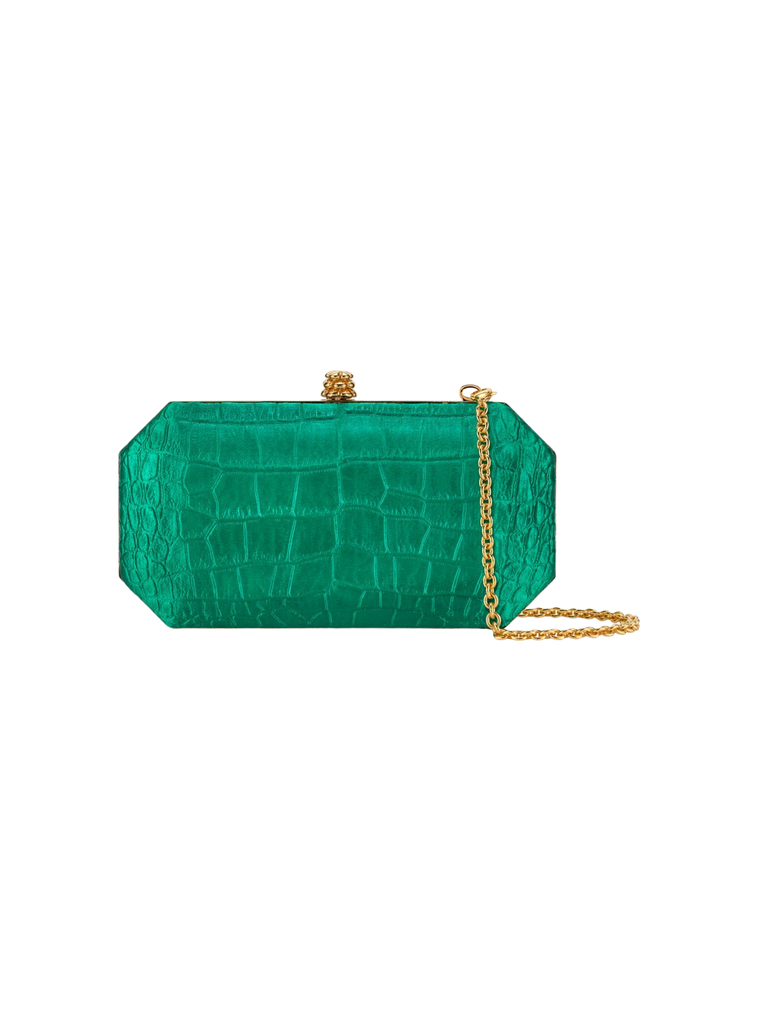 HerPorte-Emerald Stamped Satin Perry Clutch