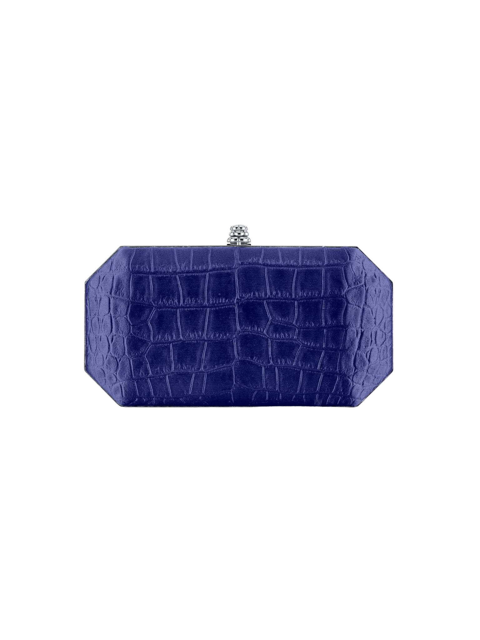 HerPorte-Sapphire Stamped Satin Perry Clutch