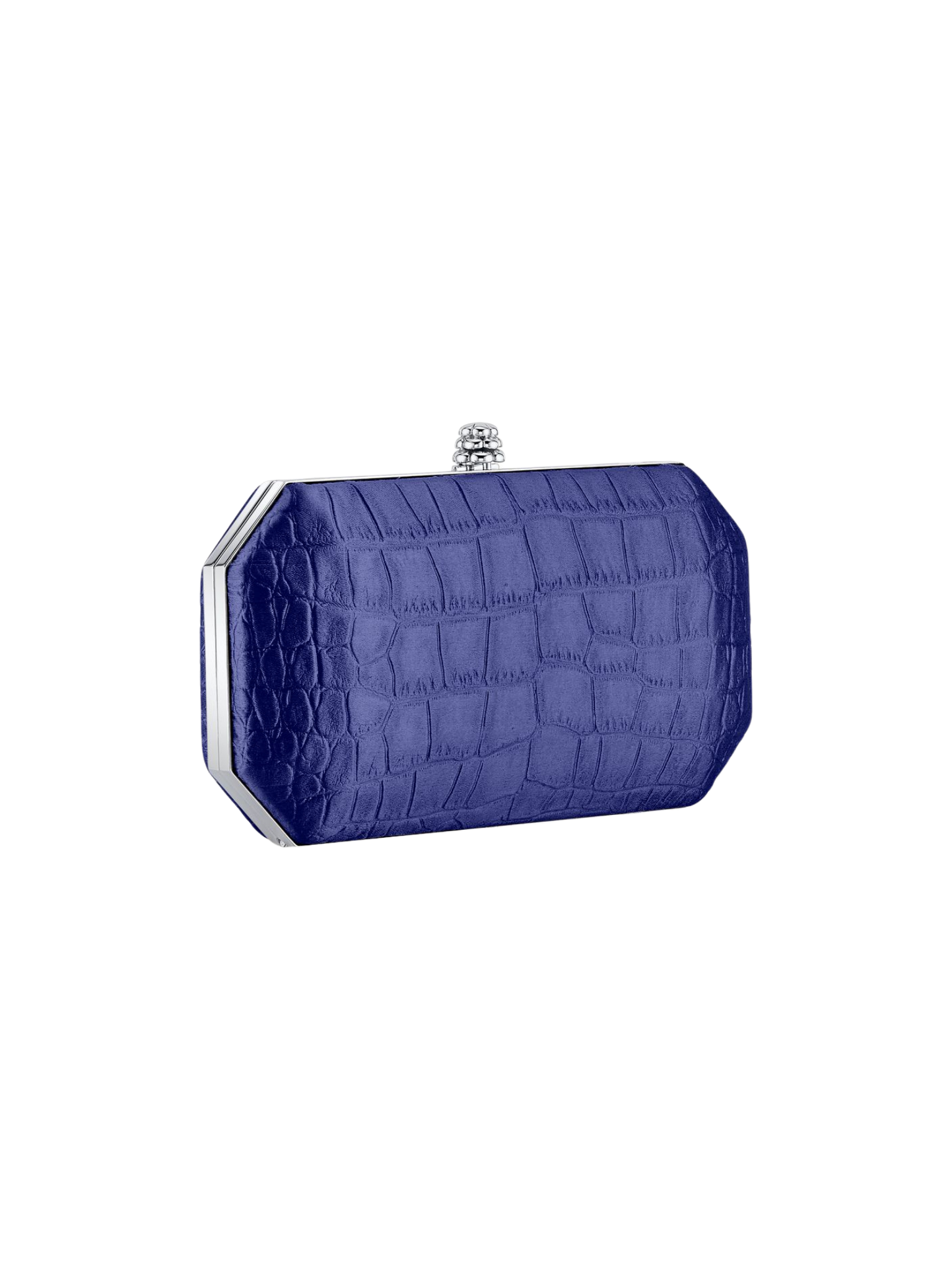 HerPorte-Sapphire Stamped Satin Perry Clutch