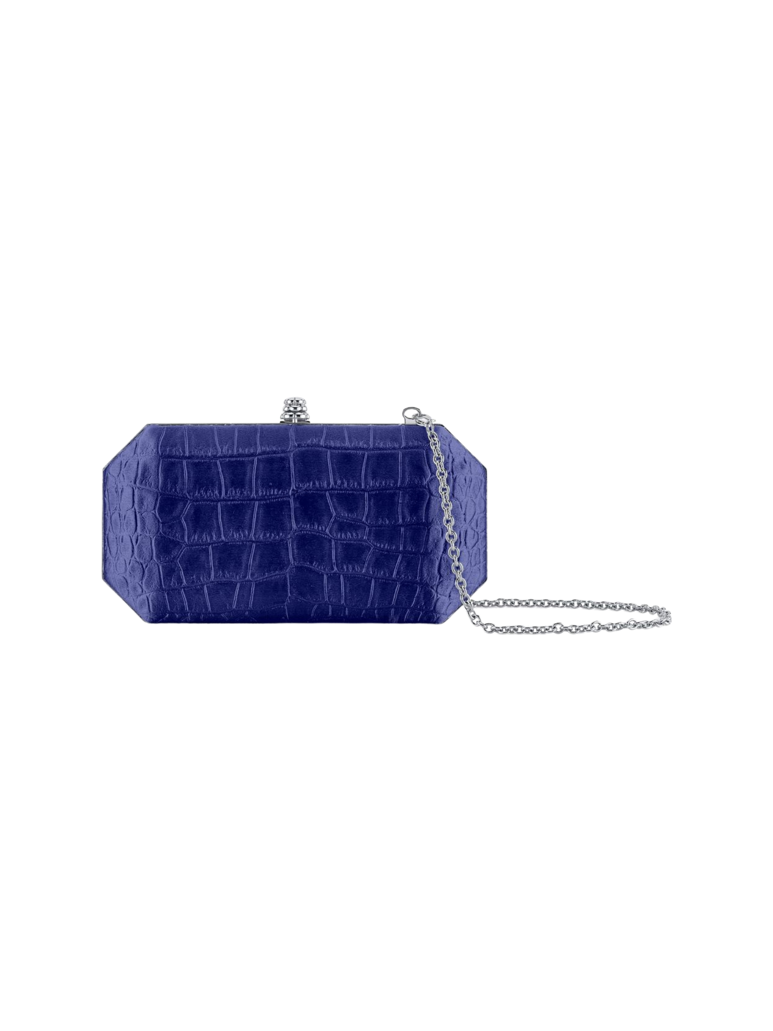 HerPorte-Sapphire Stamped Satin Perry Clutch