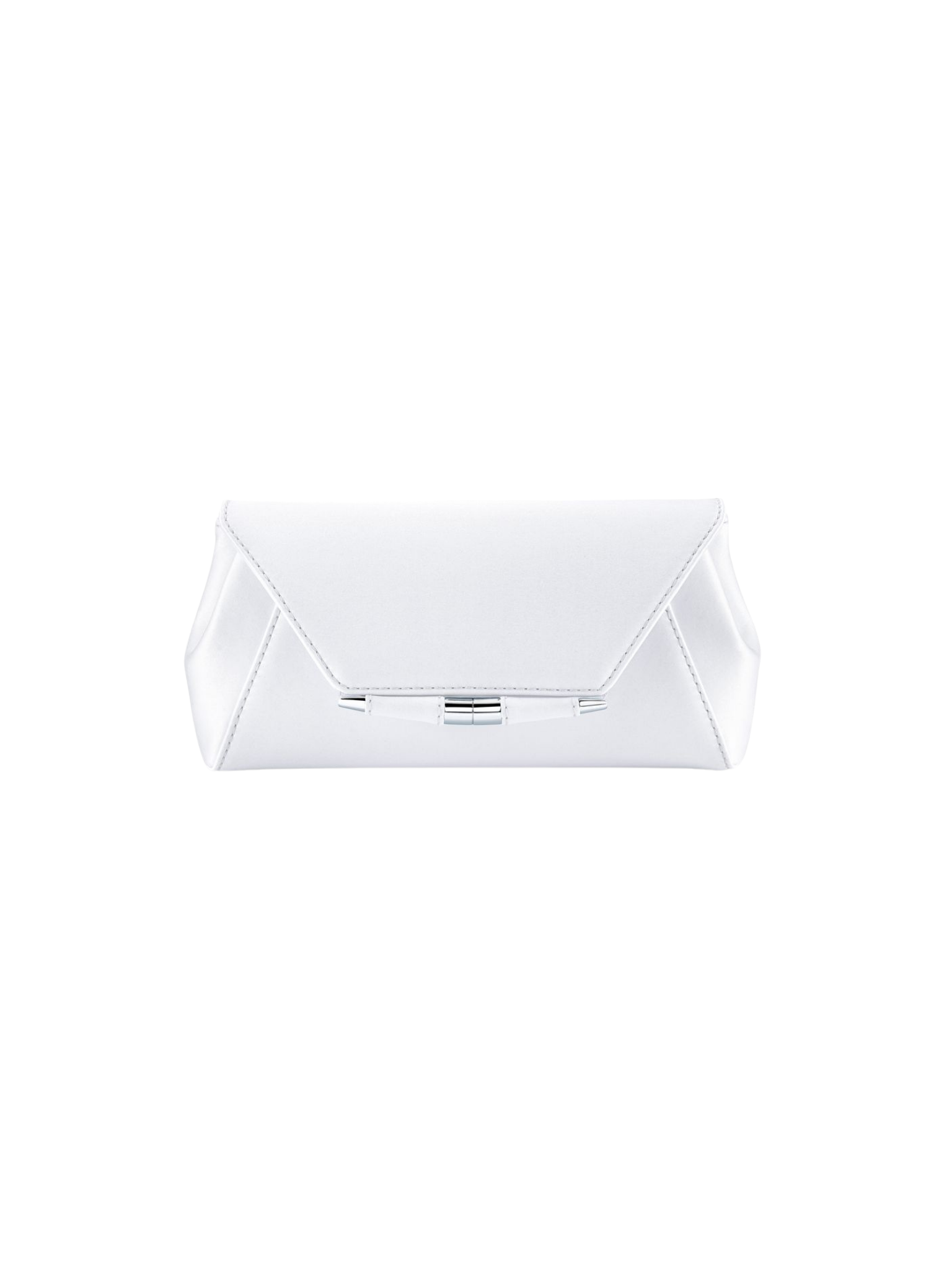 HerPorte-Pegasus White ‘IDRO’ Treated Satin Piper Clutch