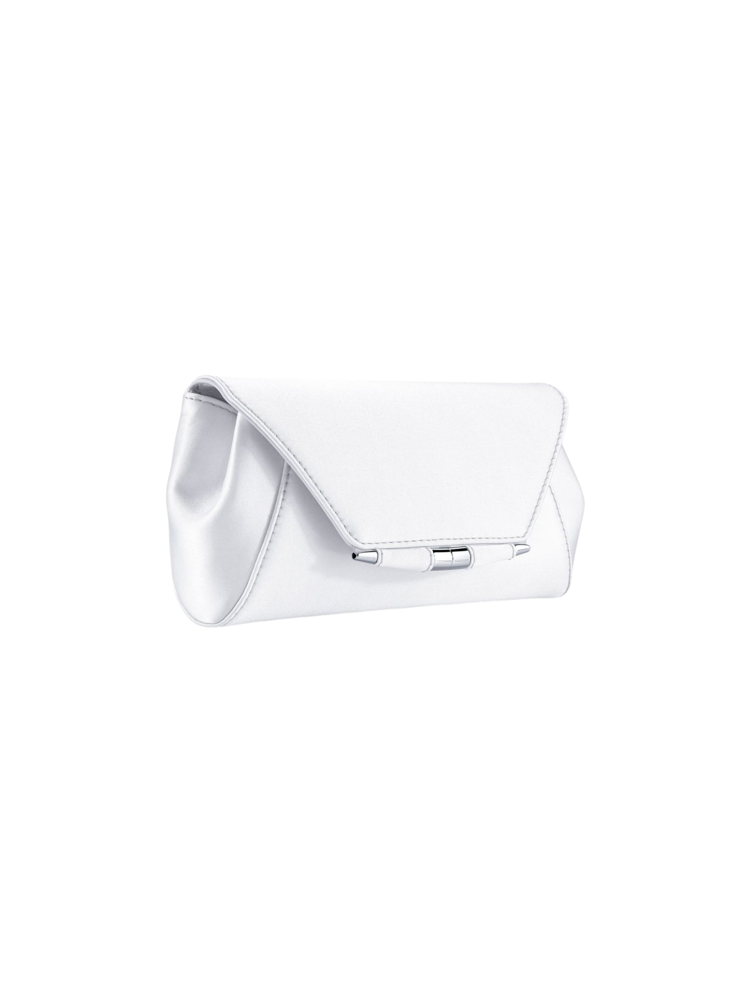 HerPorte-Pegasus White ‘IDRO’ Treated Satin Piper Clutch