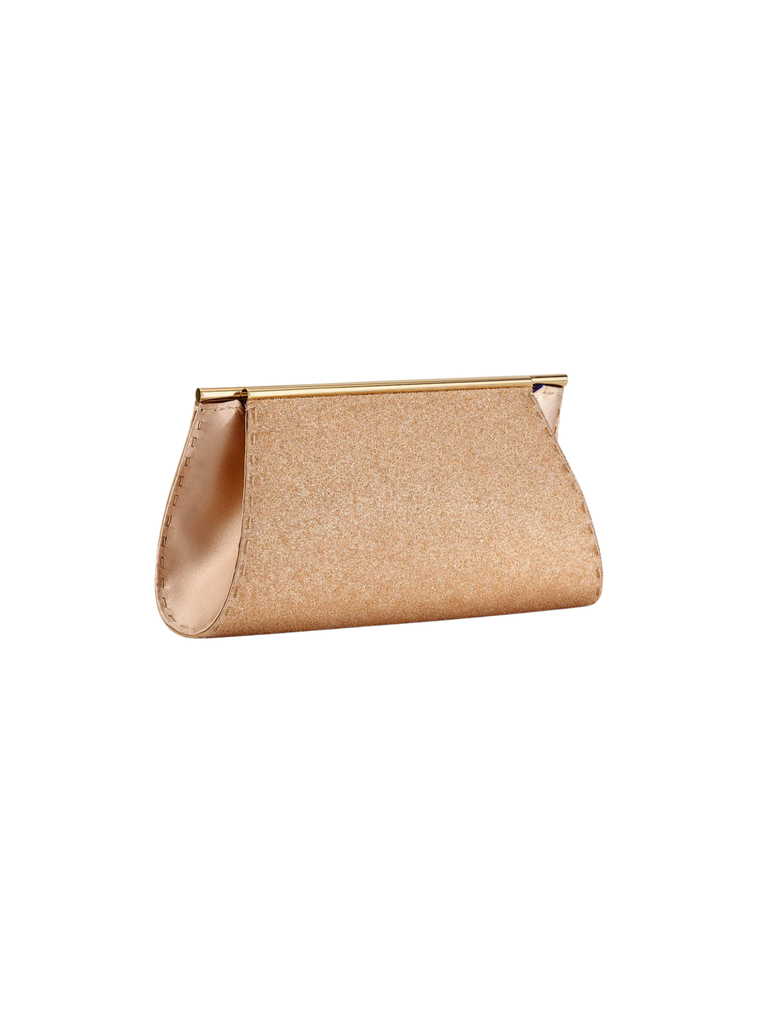 HerPorte-Golden Twinkle Swarovski Sand Crystal and Golden Lioness Satin Suzannah Clutch