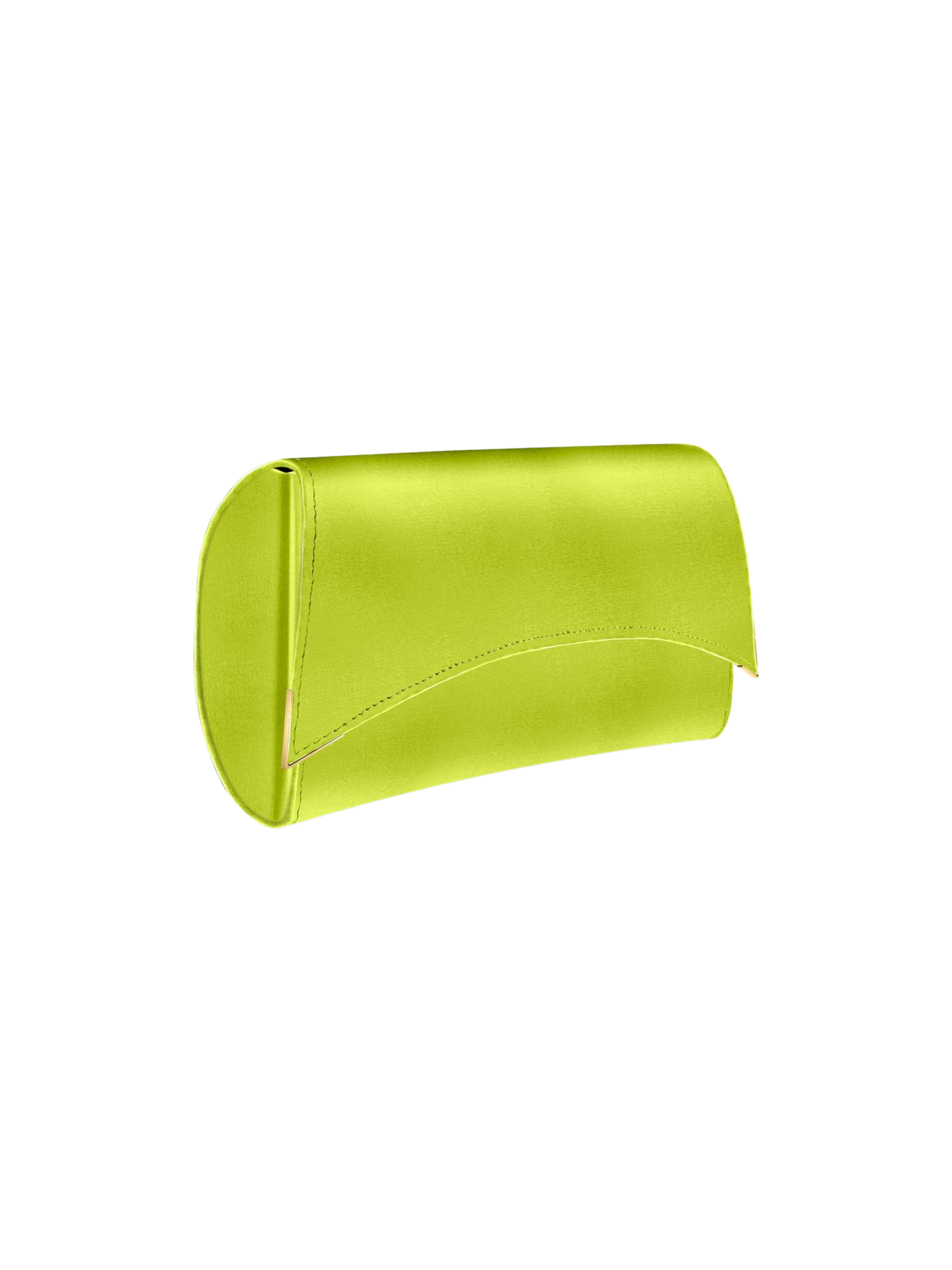 HerPorte-Chartreuse Satin Veronica Clutch