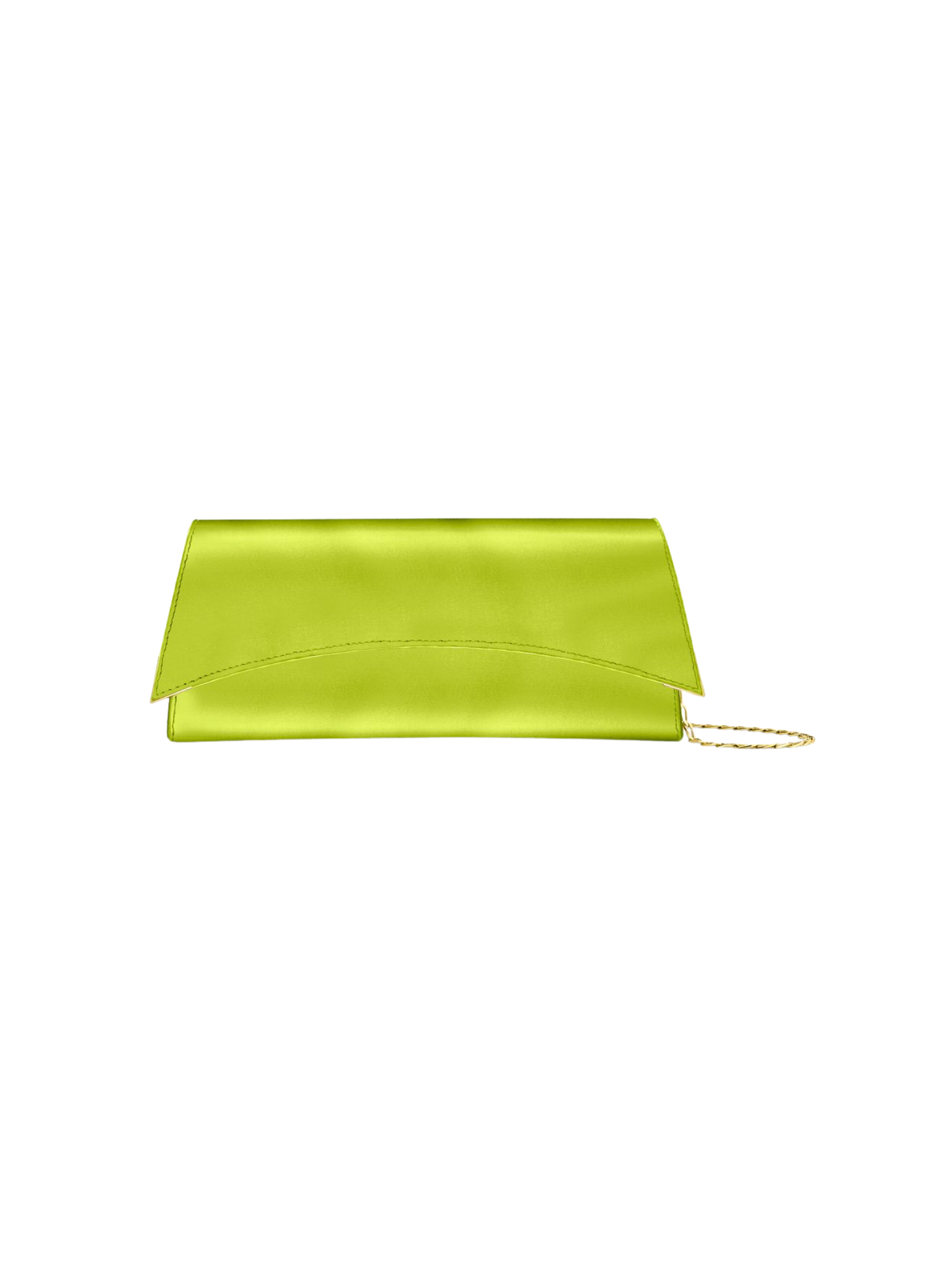 HerPorte-Chartreuse Satin Veronica Clutch