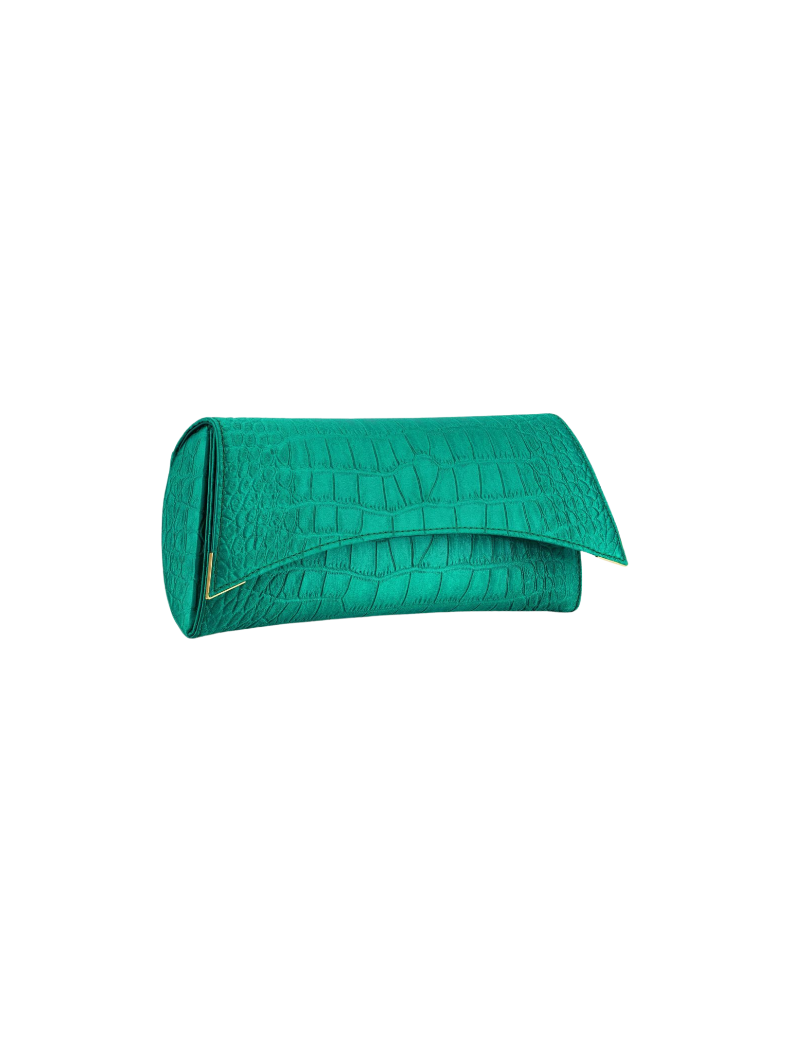 HerPorte-Emerald Stamped Satin Veronica Clutch